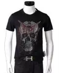 chaude t shirt philipp plein homme pas cher col rond de coton vampire